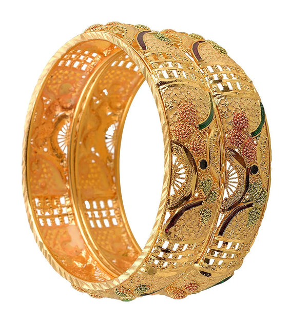 Jewels Kafe Gold Plated Bangle Set of 2