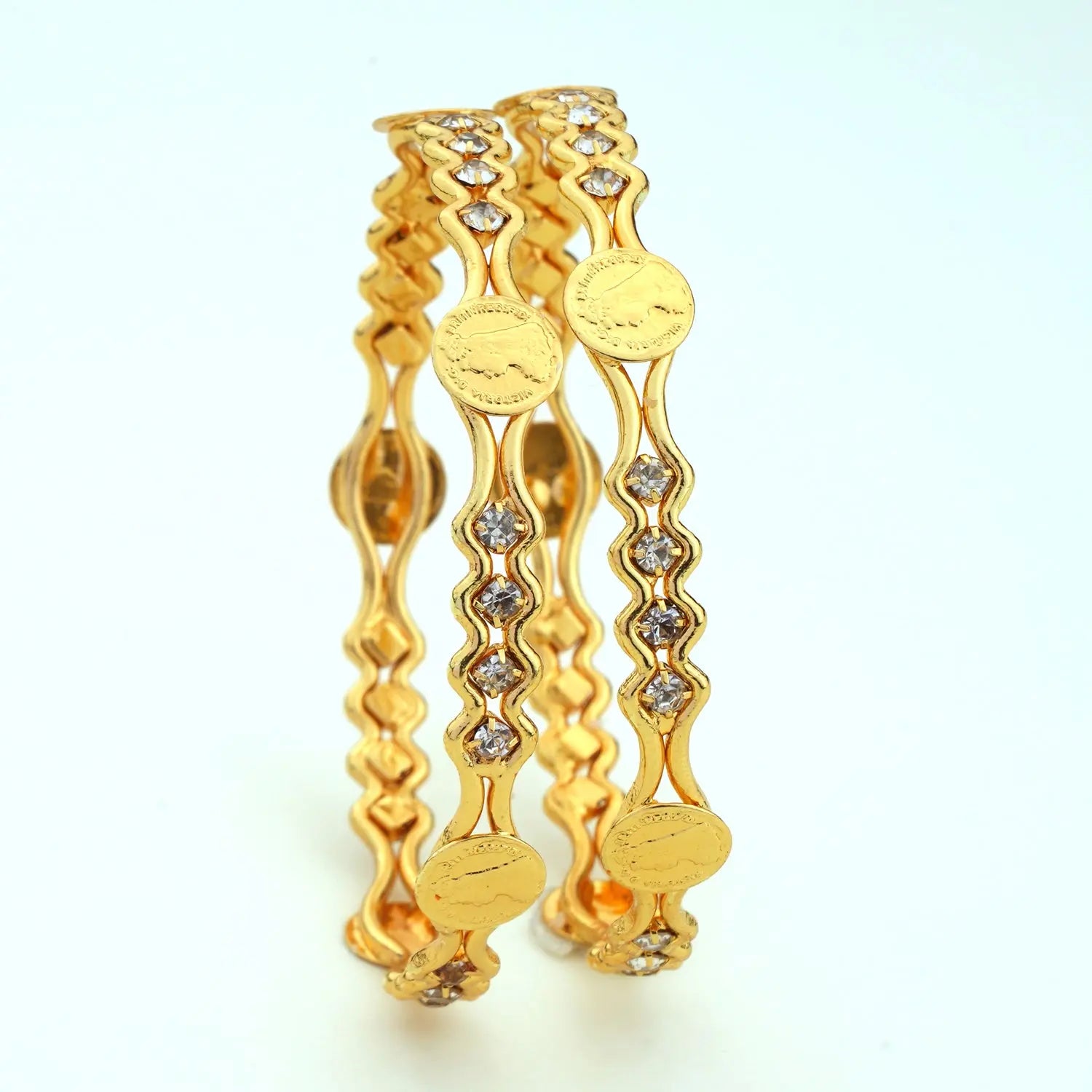 Jewels Kafe Gold Plated Bangle Set of 2