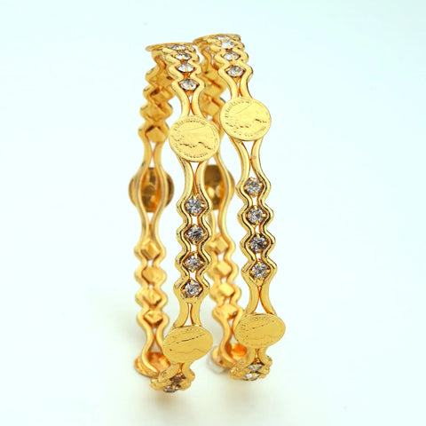 Jewels Kafe Gold Plated Bangle Set of 2