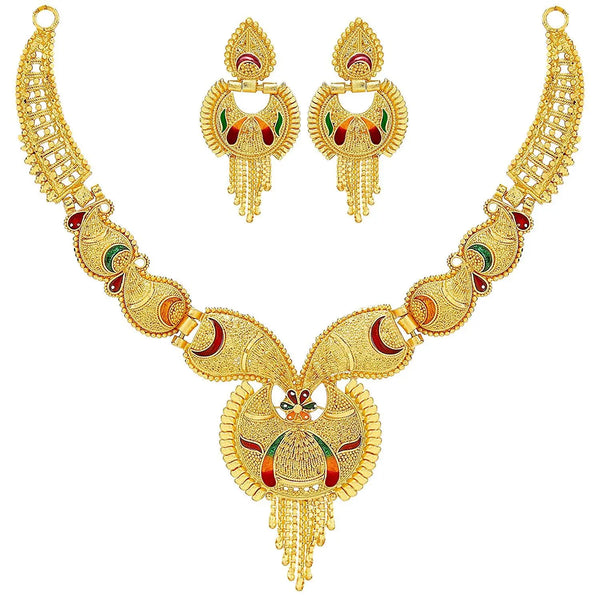 Jewels Kafe One Gram Gold Plated Necklace Set