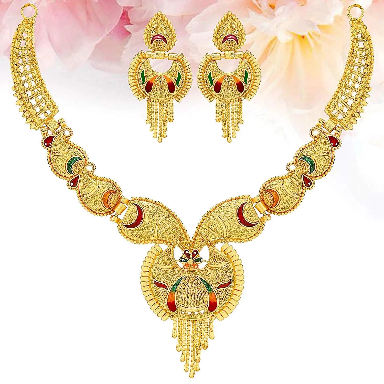 Jewels Kafe One Gram Gold Plated Necklace Set