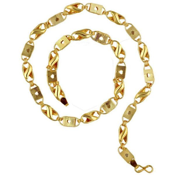 Jewels Kafe Trendy Designer Gold Plated Men's Chain