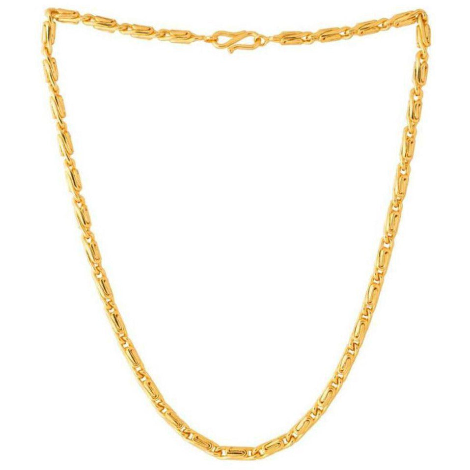 Jewels Kafe Trendy Designer Gold Plated Men's Chain