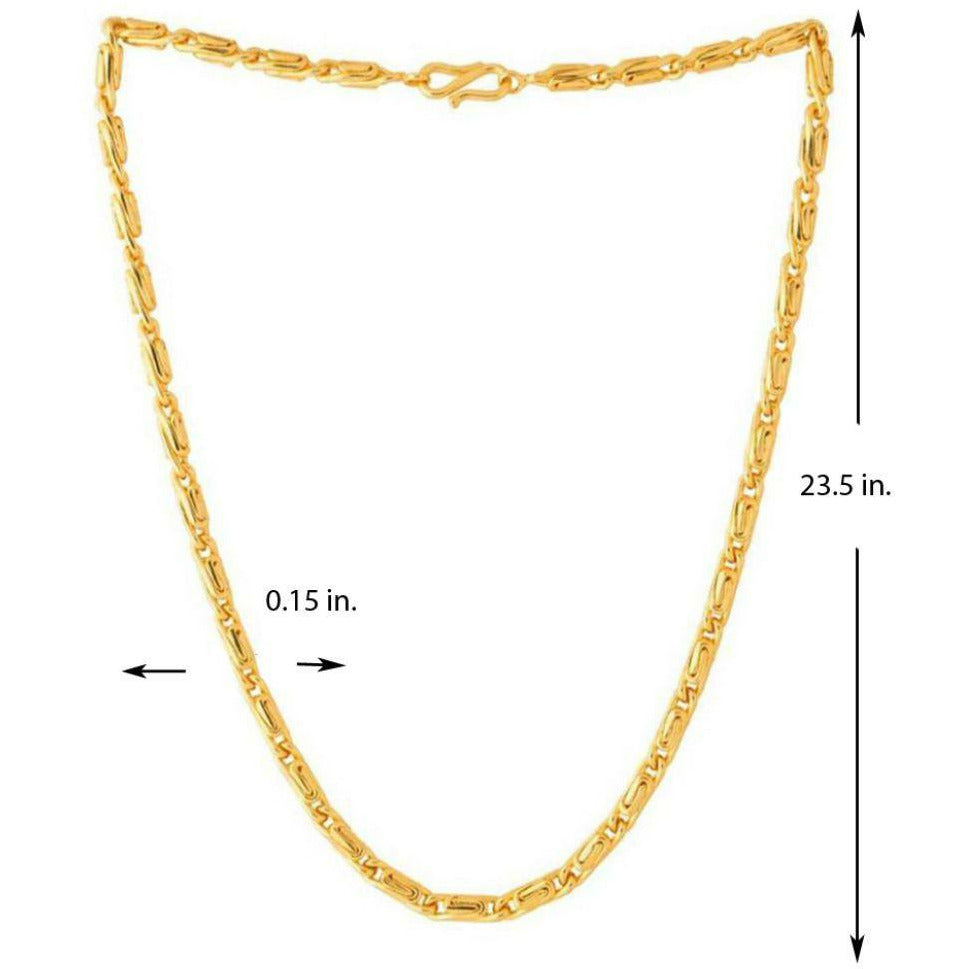 Jewels Kafe Trendy Designer Gold Plated Men's Chain