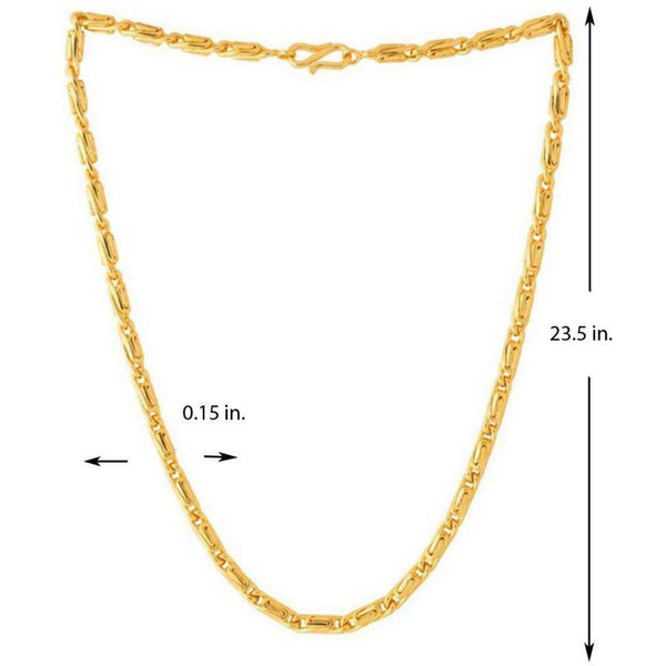 Jewels Kafe Trendy Designer Gold Plated Men's Chain