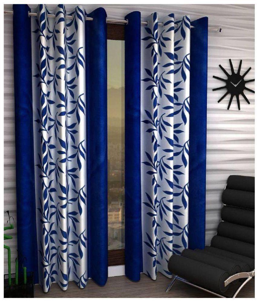 Urbanista 2 Piece Eyelet Polyester Printed Long Door Curtain 7Ft