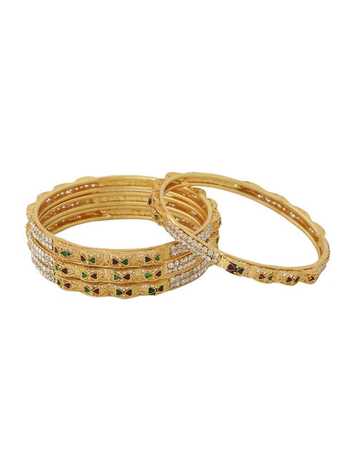 Jewels Kafe Gold Plated Bangle Set of 4