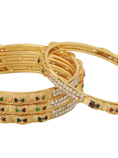 Jewels Kafe Gold Plated Bangle Set of 4