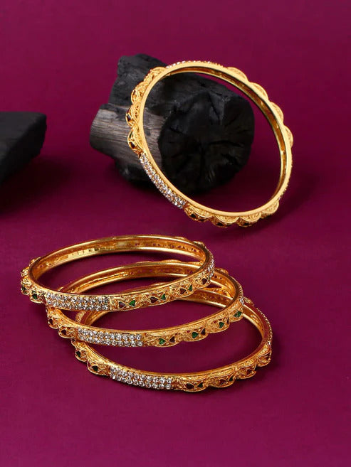Jewels Kafe Gold Plated Bangle Set of 4
