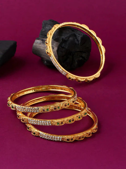 Jewels Kafe Gold Plated Bangle Set of 4