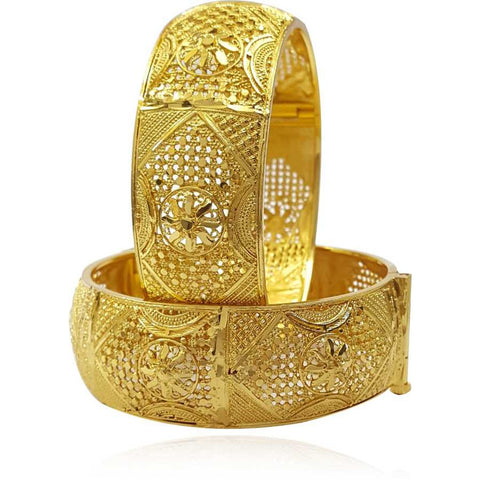 Jewels Kafe One Gram Gold Plated Bangle Set of 2 2.8