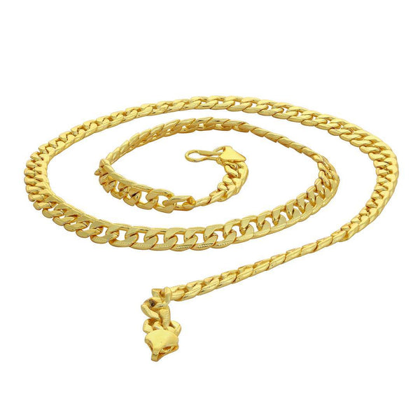 Jewels Kafe Trendy Gold Plated Brass Men's Chain Combo Pack of 4