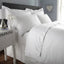 Urbanista 300 TC 100% Cotton Satin Stripe Double White Bedsheet with 2 Pillow Covers