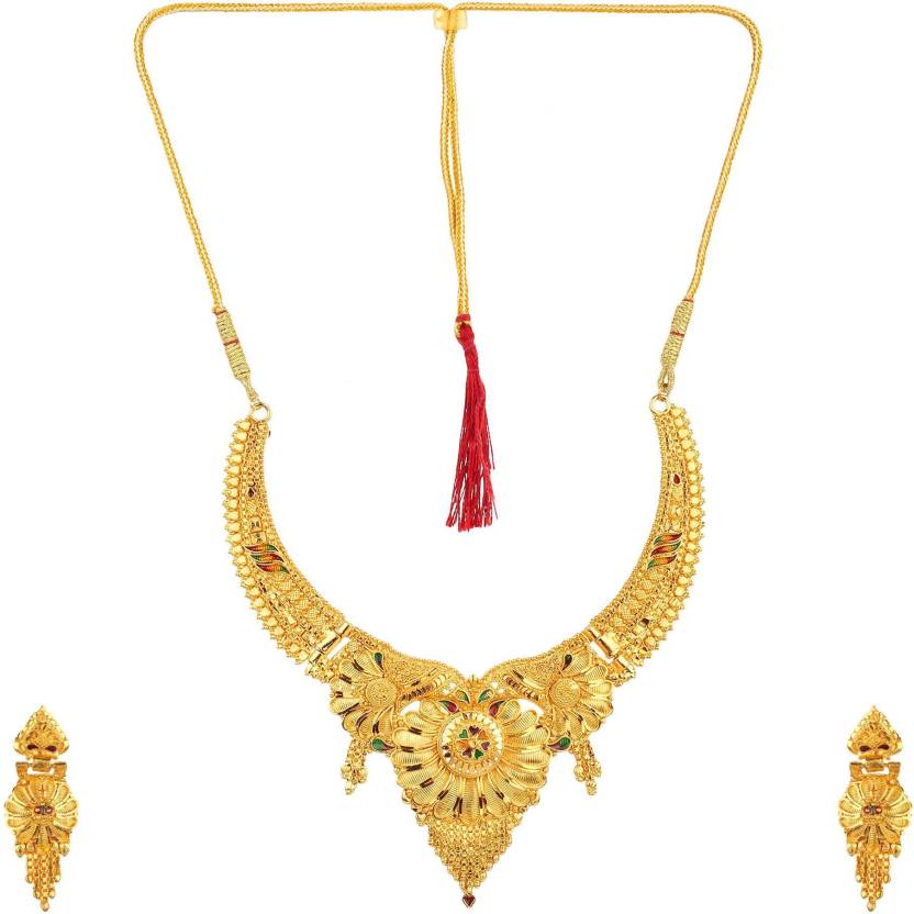 Jewels Kafe One Gram Gold Plated Necklace Set