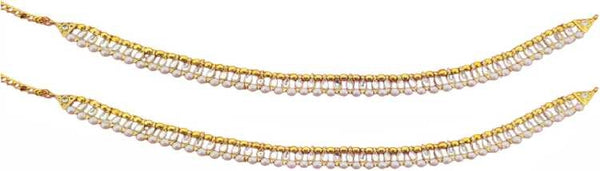 Jewels Kafe Antique Golden Kundan Anklets For Women