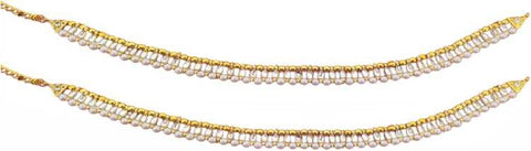 Jewels Kafe Antique Golden Kundan Anklets For Women