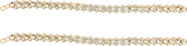 Jewels Kafe Antique Golden Kundan Anklets For Women Main image