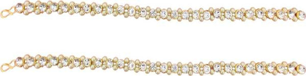 Jewels Kafe Antique Golden Kundan Anklets For Women