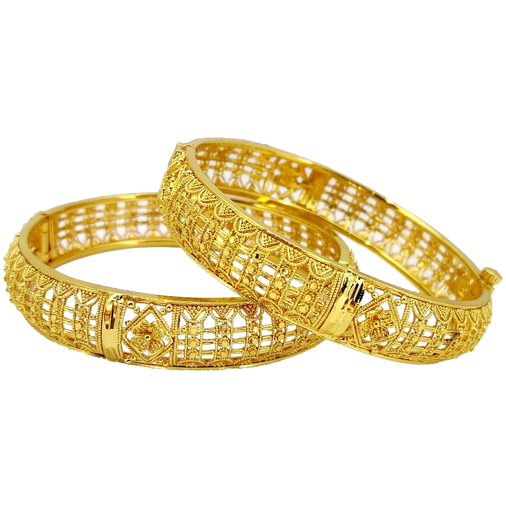 Jewels Kafe One Gram Gold Plated Bangle Set of 2 2.8