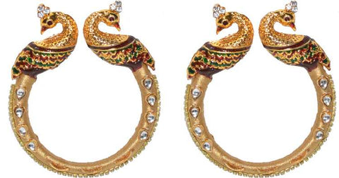 Jewels Kafe Antique Gold Plated Traditional Meenakari Pearl Bangles/Kada for Women/Girls.