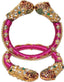 Jewels Kafe Antique Gold Plated Traditional Meenakari Pearl Bangles/Kada for Women/Girls.