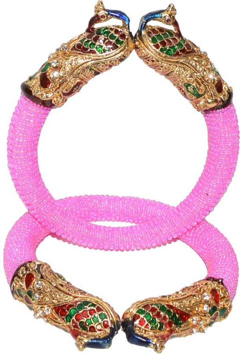 Jewels Kafe Antique Gold Plated Traditional Meenakari Pearl Bangles/Kada for Women/Girls.