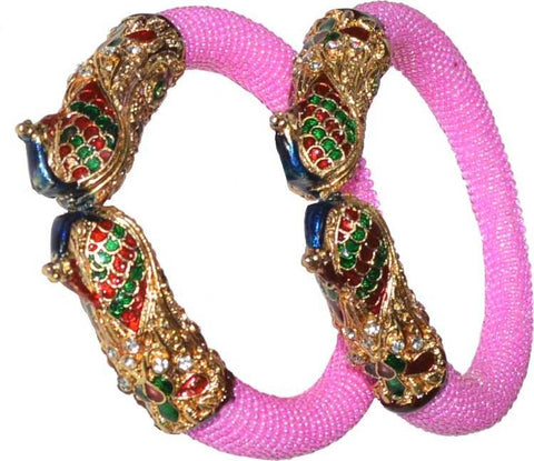 Jewels Kafe Antique Gold Plated Traditional Meenakari Pearl Bangles/Kada for Women/Girls.