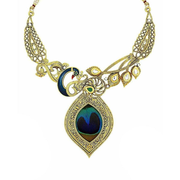Jewels Kafe Peacock Necklace (Gold)