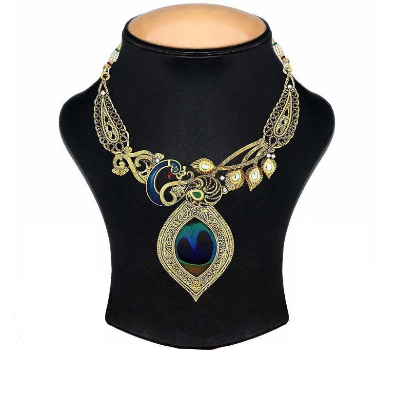 Jewels Kafe Peacock Necklace (Gold)