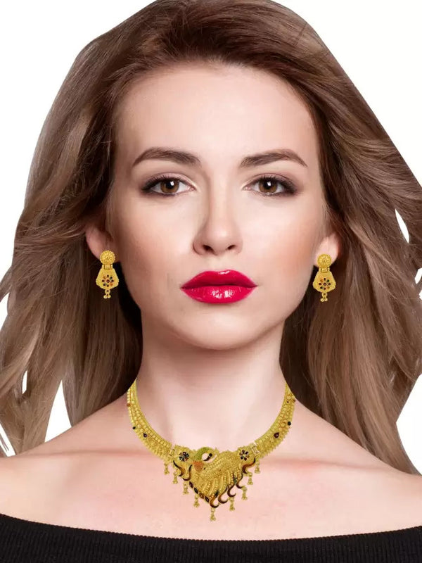 Jewels Kafe One Gram Gold Plated Necklace Set