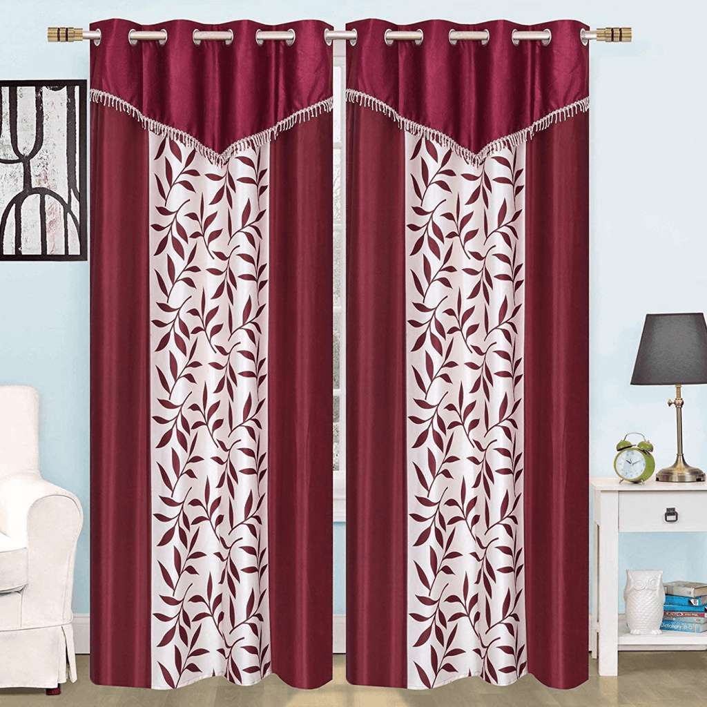 Urbanista 2 Piece Eyelet Polyester Printed Long Door Curtain 7Ft