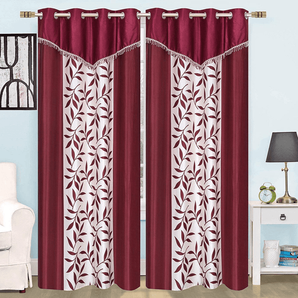 Urbanista 2 Piece Eyelet Polyester Printed Long Door Curtain 7Ft