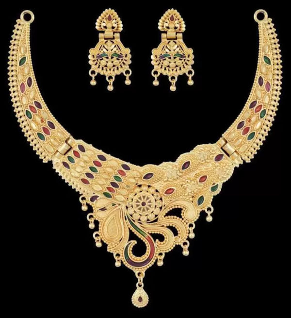 Jewels Kafe One Gram Gold Plated Necklace Set