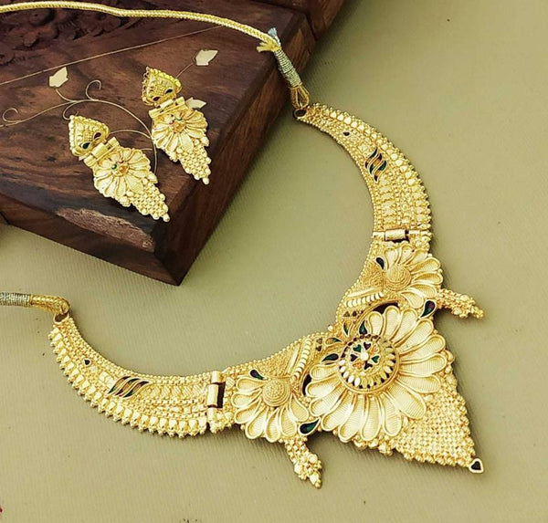 Jewels Kafe One Gram Gold Plated Necklace Set
