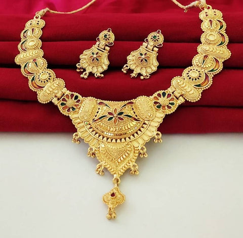 Jewels Kafe One Gram Gold Plated Necklace Set Jewels Kafe