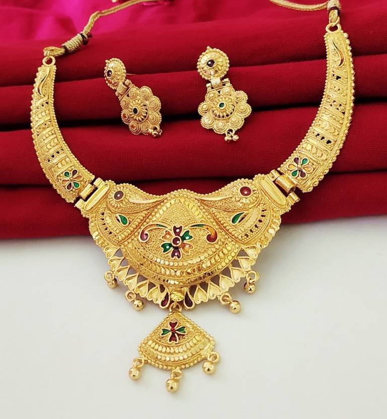 Jewels Kafe One Gram Gold Plated Necklace Set