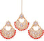 Jewels Kafe Gold Plated Maang Tikka Earrings Set