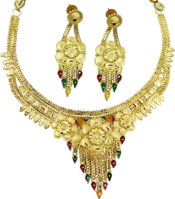 Jewels Kafe One Gram Gold Plated Necklace Set