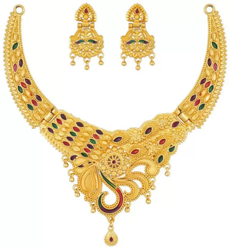 Jewels Kafe One Gram Gold Plated Necklace Set