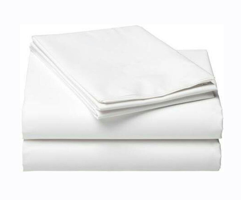 Urbanista 220 TC Cotton Double King Solid White Bedsheet with 2 Pillow Covers