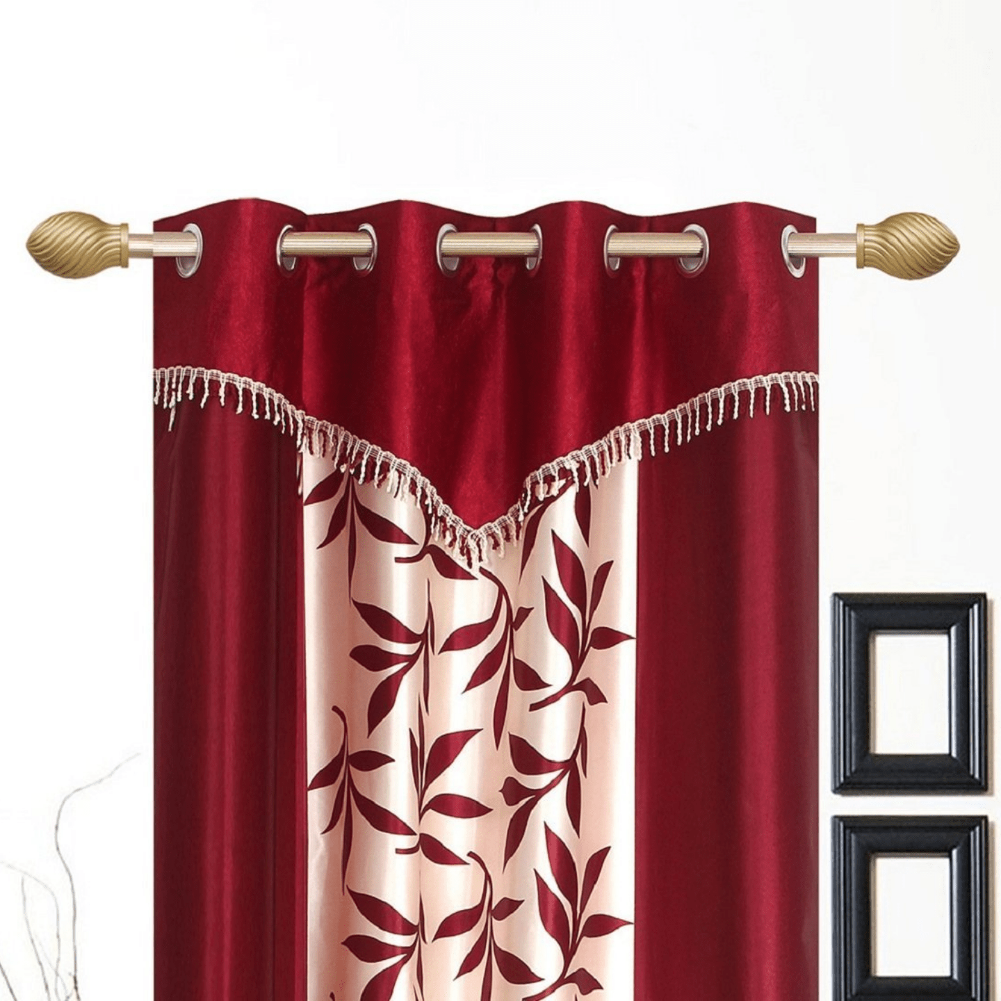 Urbanista 2 Piece Eyelet Polyester Printed Long Door Curtain 7Ft