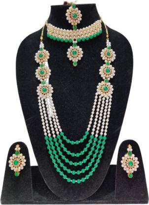 Jewels Kafe One Gram Gold Plated Pearl Necklace Set Secondary image
